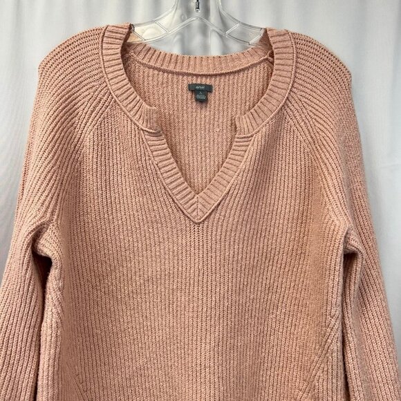 Aerie Womens Pink Split Neck Long Sleeve Knitted Pullover Sweater Size Small - Picture 3 of 10